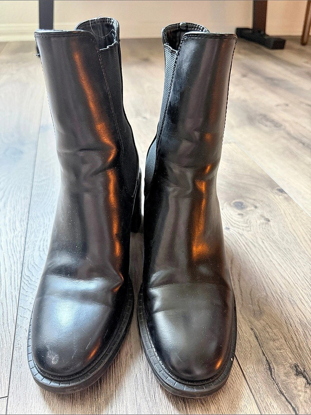 Zara Black Block Heel Ankle Boots